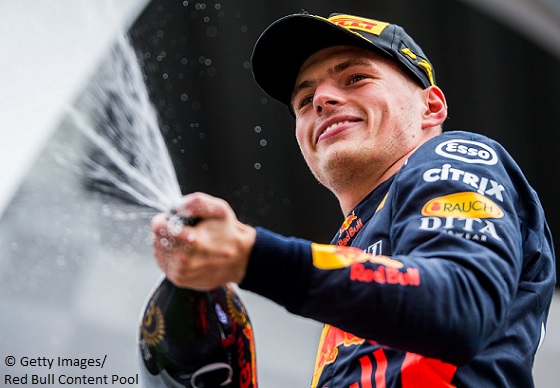 Max Verstappen Francorchamps 18 champagne